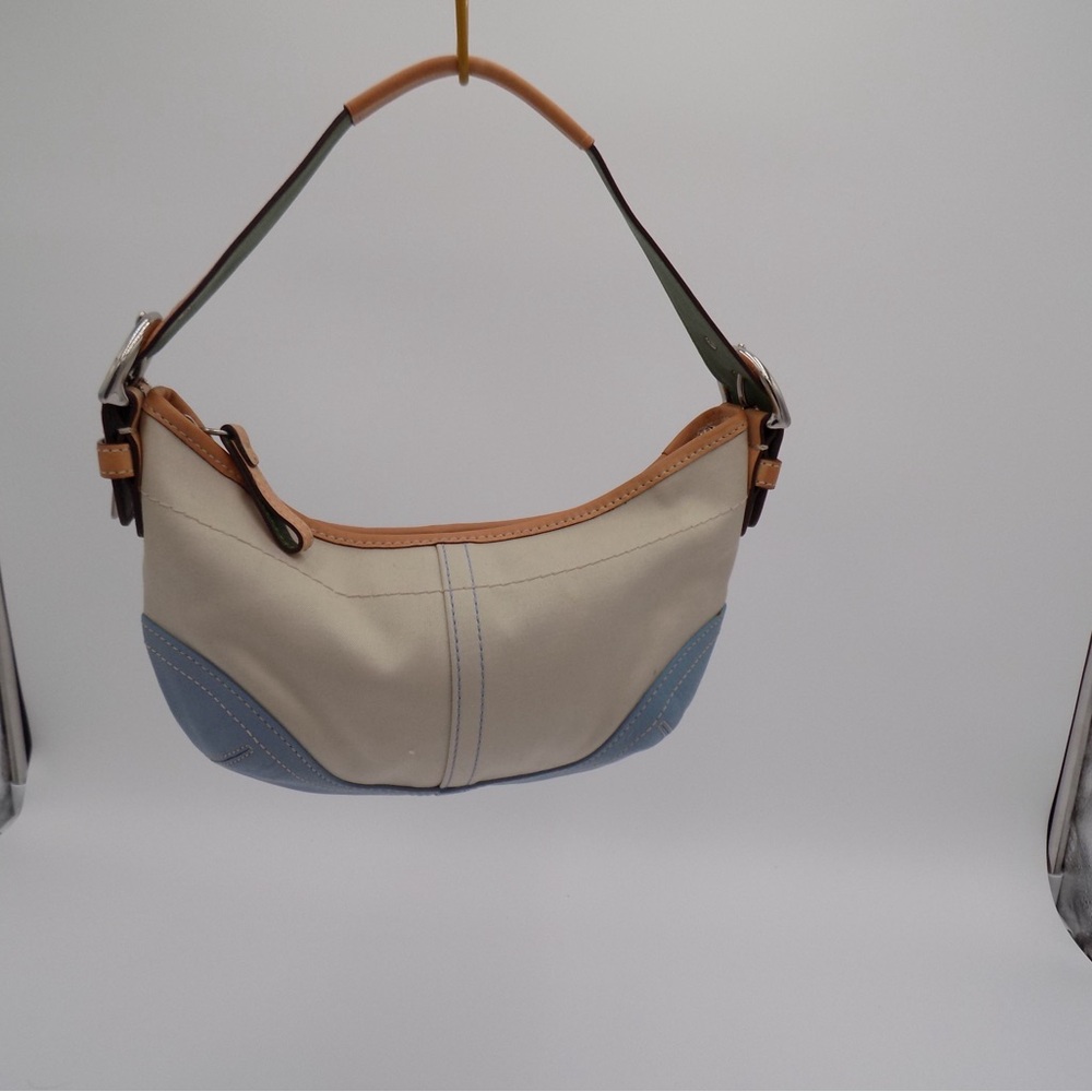 COACH Vintage Canvas Leather Trim Mini Hobo
